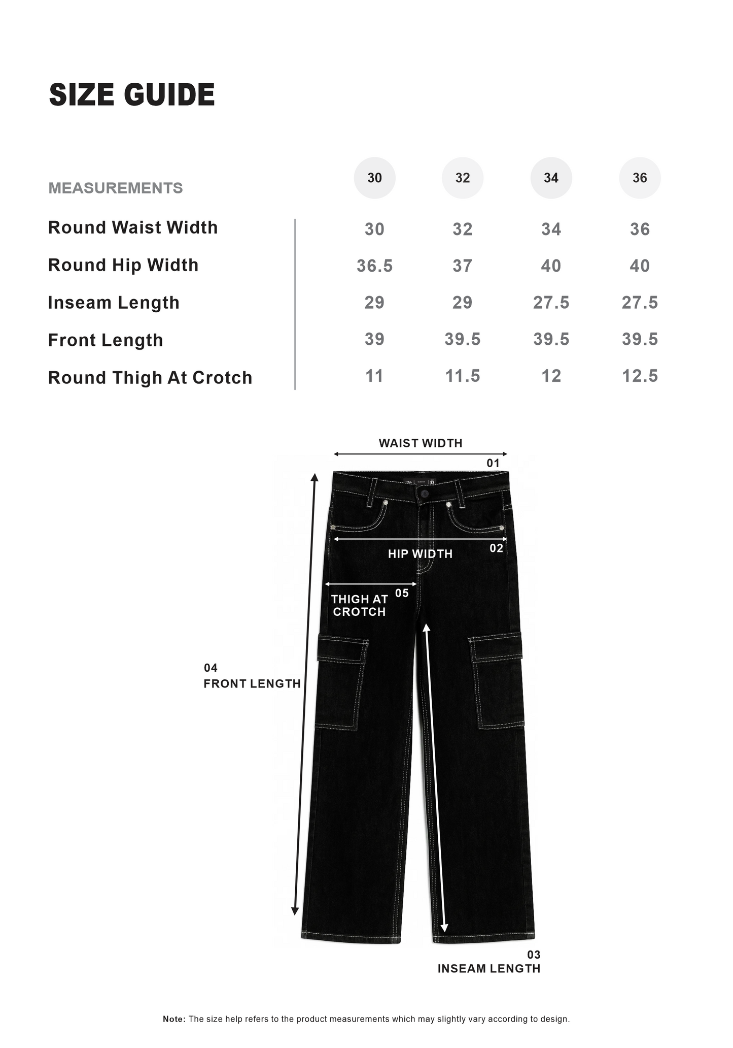 Black Cargo Denim Jeans